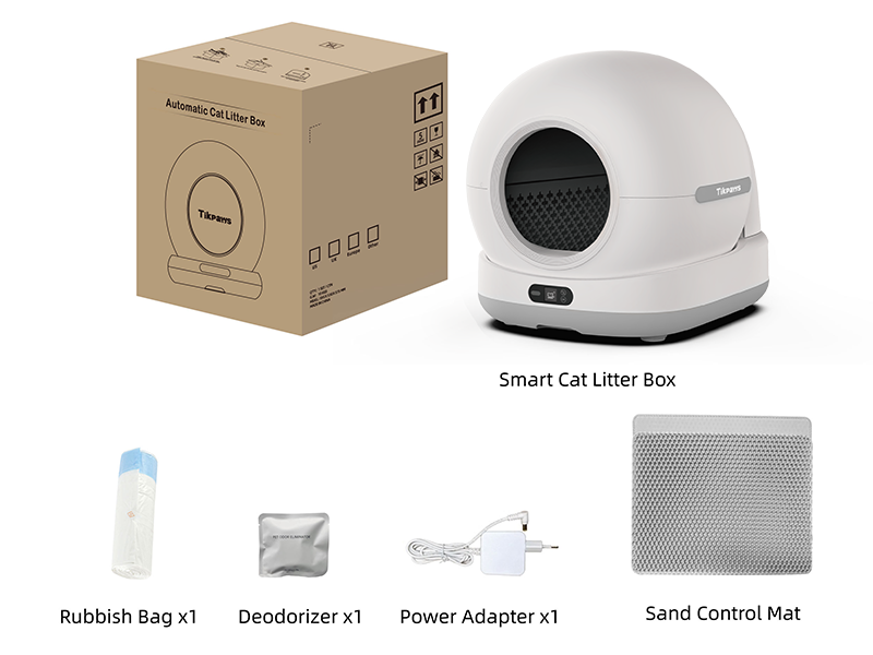 Complete package contents of the smart litter box